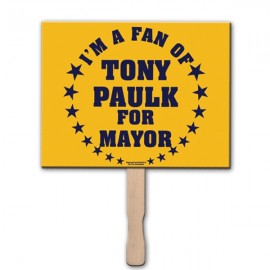 Horizontal Rectangle 2 Sided Sandwiched Rally Hand Sign w/12" Wooden Stick with Logo  Horizontal Rectangle 2 Sided Sandwiched Rally Hand Sign w/12" Wooden Stick with Logo