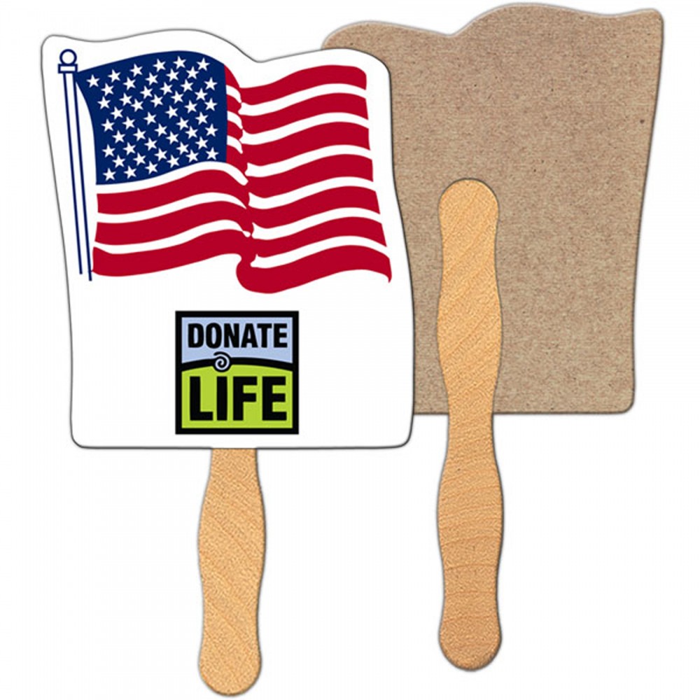 Logo Branded Flag Recycled Hand Fan Logo Branded Flag Recycled Hand Fan
