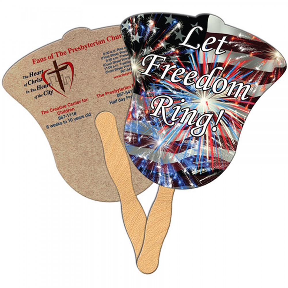 Logo Branded Bell Recycled Hand Fan Logo Branded Bell Recycled Hand Fan
