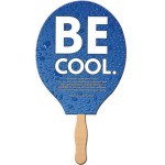 Custom Printed Tennis Racket Sandwiched Hand Fan Full Color