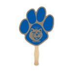 Paw Shape Recycled Paper Hand Fan Single with Logo