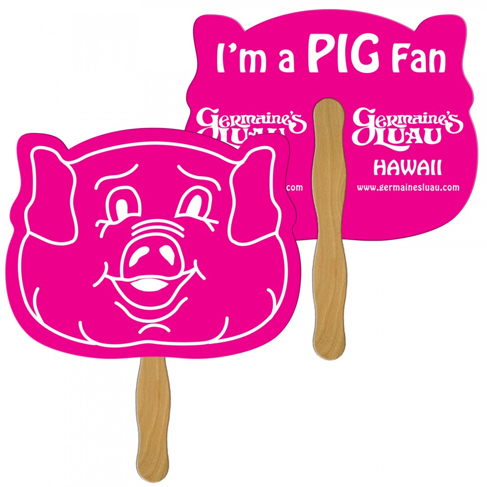 Custom Imprinted Animal Head Fast Hand Fan (2 Sides) 1 Day Custom Imprinted Animal Head Fast Hand Fan (2 Sides) 1 Day