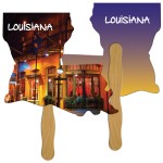 Louisiana State Fast Hand Fan (2 Sides) 1 Day Custom Imprinted