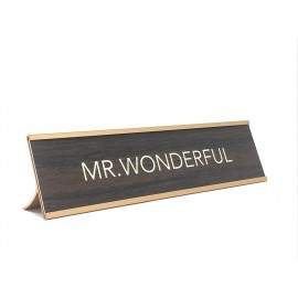 Novelty Nameplate Style ( Mr. Wonderful)- Metallic Frame with Logo  Novelty Nameplate Style ( Mr. Wonderful)- Metallic Frame with Logo