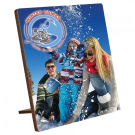 Logo Branded 10" x 10" Custom Printed Wood Counter Sign with Kickstand