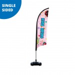 Shark Flag 7' Premium Single-Sided With Water Base & Carry Bag (X-Small) with Logo