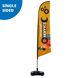 Angle Flag 16.5' Premium Single-Sided With Water Base & Carry Bag (Medium) with Logo  Angle Flag 16.5