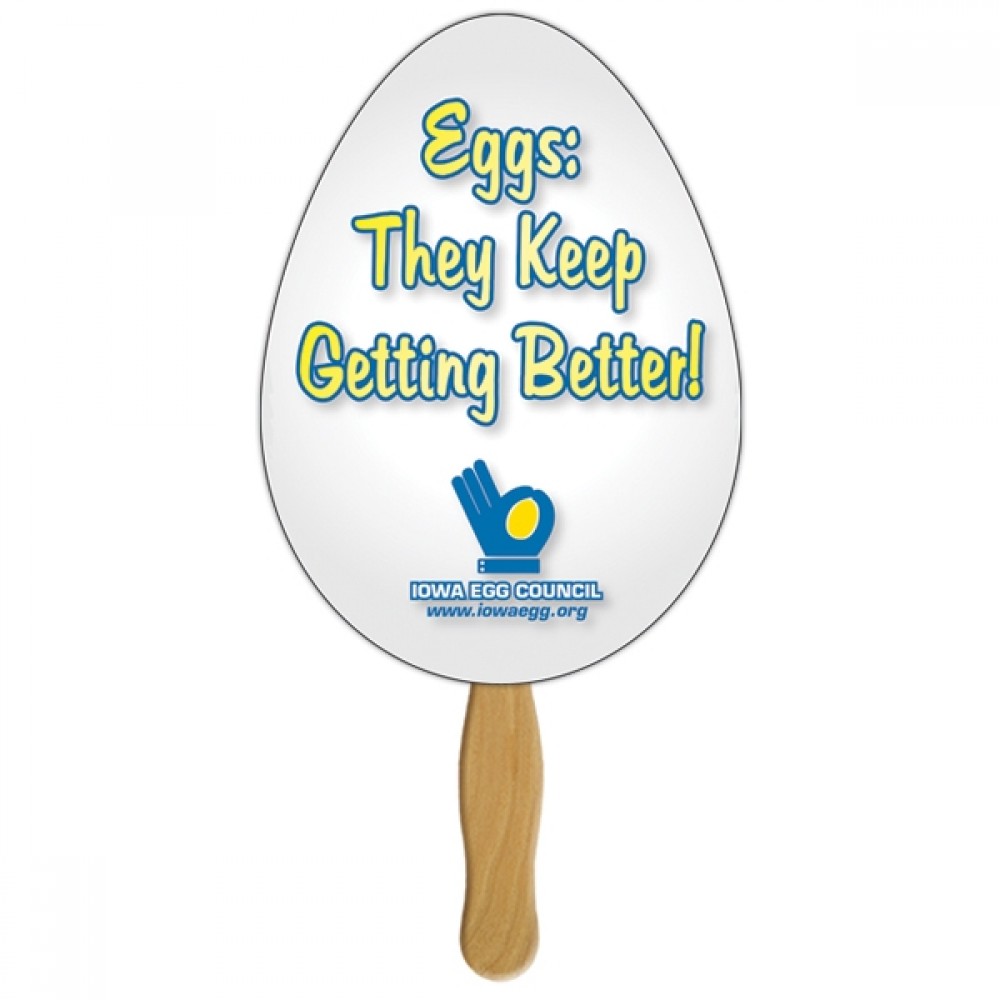 Egg Recycled Hand Fan Logo Branded