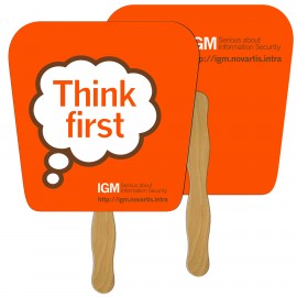 Logo Branded Tapered Square Fast Hand Fan (2 Sides) 1 Day