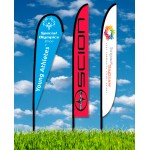Zoom 6 Teardrop Flag w/ Stand - 19.7ft Single Sided Graphic Logo Branded