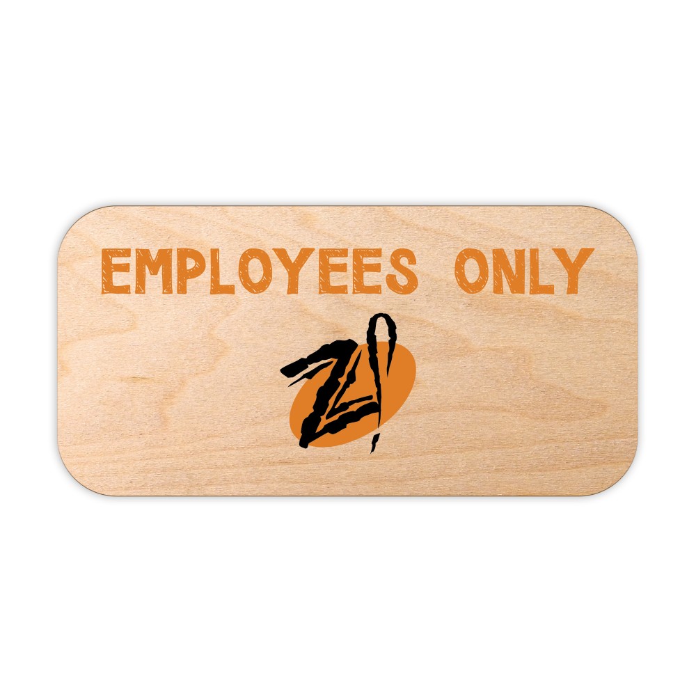 Wood Nameplate & Sign (25-29 Sq. Inches) with Logo