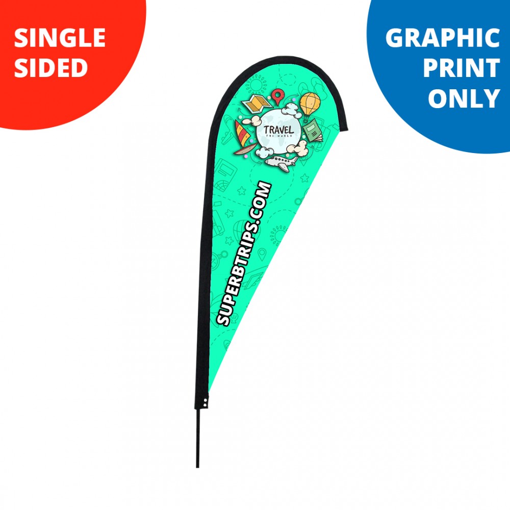 Personalized 9 Ft. Teardrop Flag - Single Sided (Print Only)