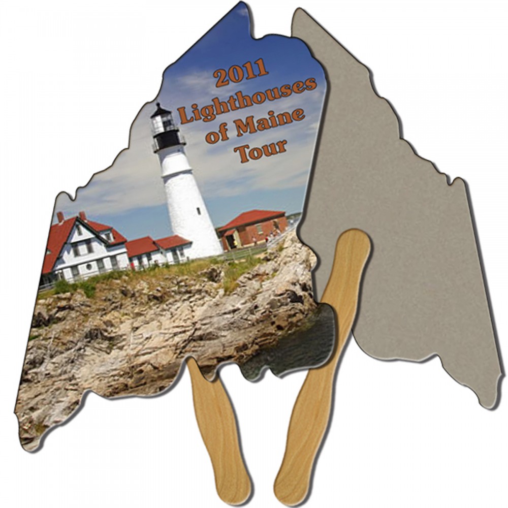 Maine State Recycled Hand Fan Logo Branded Maine State Recycled Hand Fan Logo Branded
