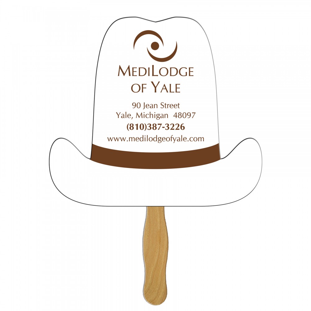 10 Gallon Hat Fast Hand Fan (1 Side) 1 Day Logo Branded 10 Gallon Hat Fast Hand Fan (1 Side) 1 Day Logo Branded