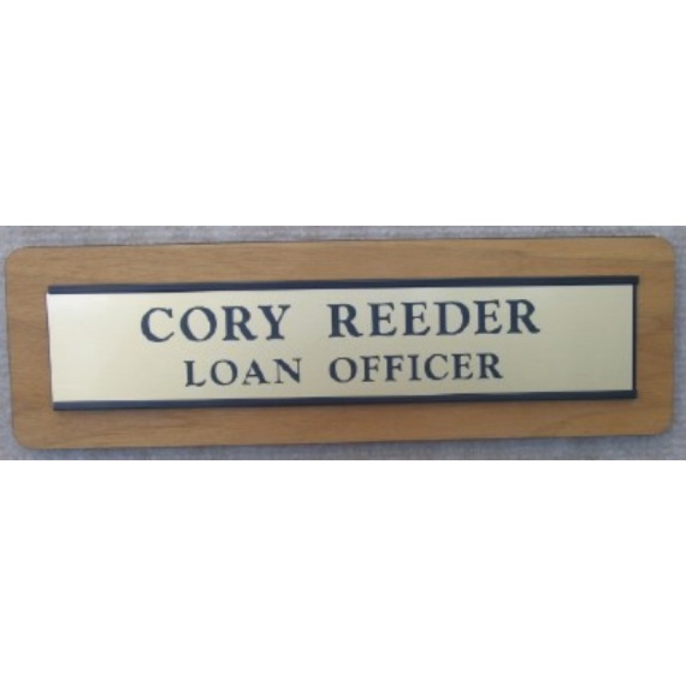3" x 11" - Hardwood Sign and Holder - Door or Wall with Logo