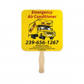 Rounded Square Lightweight Full Color Single Sided Paper Hand Fan with Logo