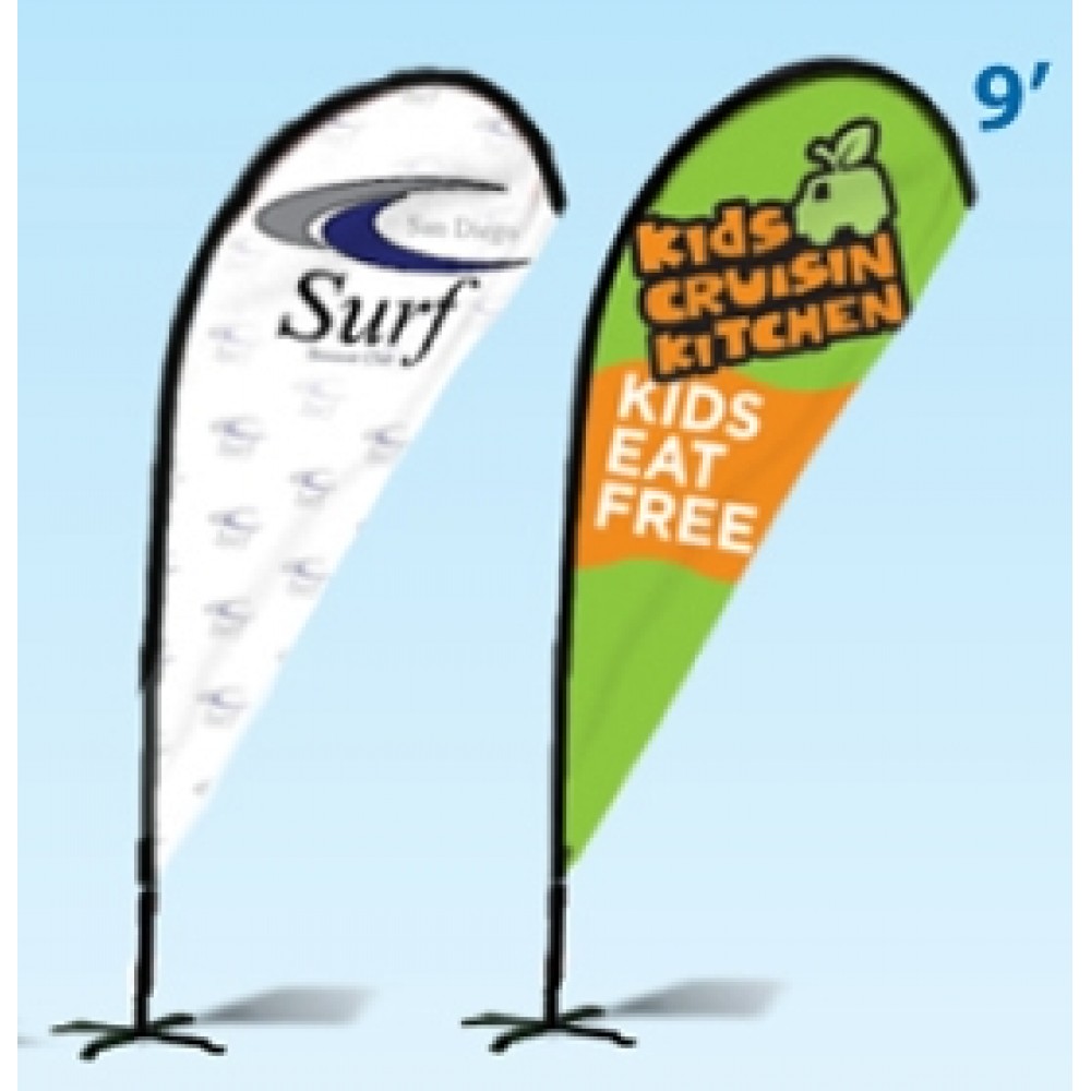 Double Sided Vertical Promo Flag Kit (9') with Logo