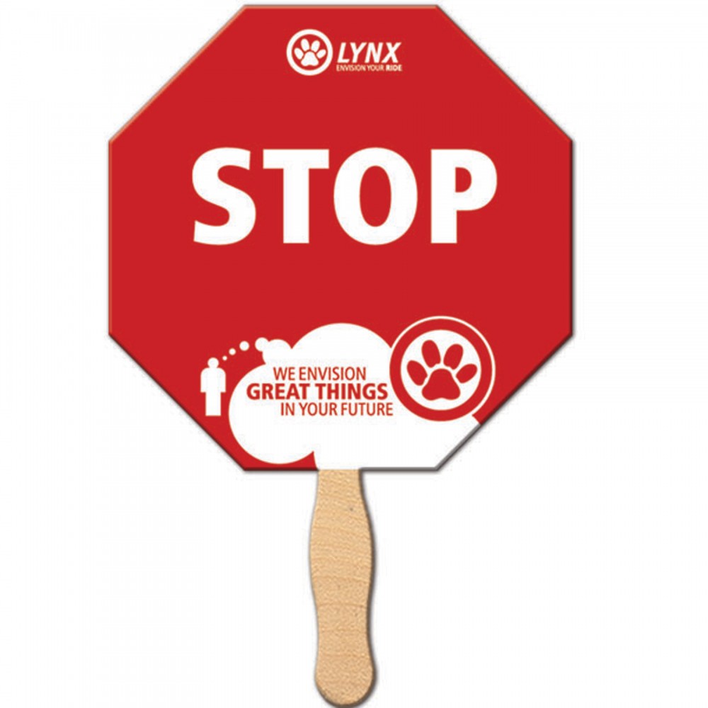 Stop Sign Hand Fan with Logo