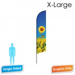 Logo Branded 16.5' Angle Flag - Single Sided (Print Only)