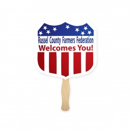 Lightweight Shield Shape Hand Fan with Logo  Lightweight Shield Shape Hand Fan with Logo