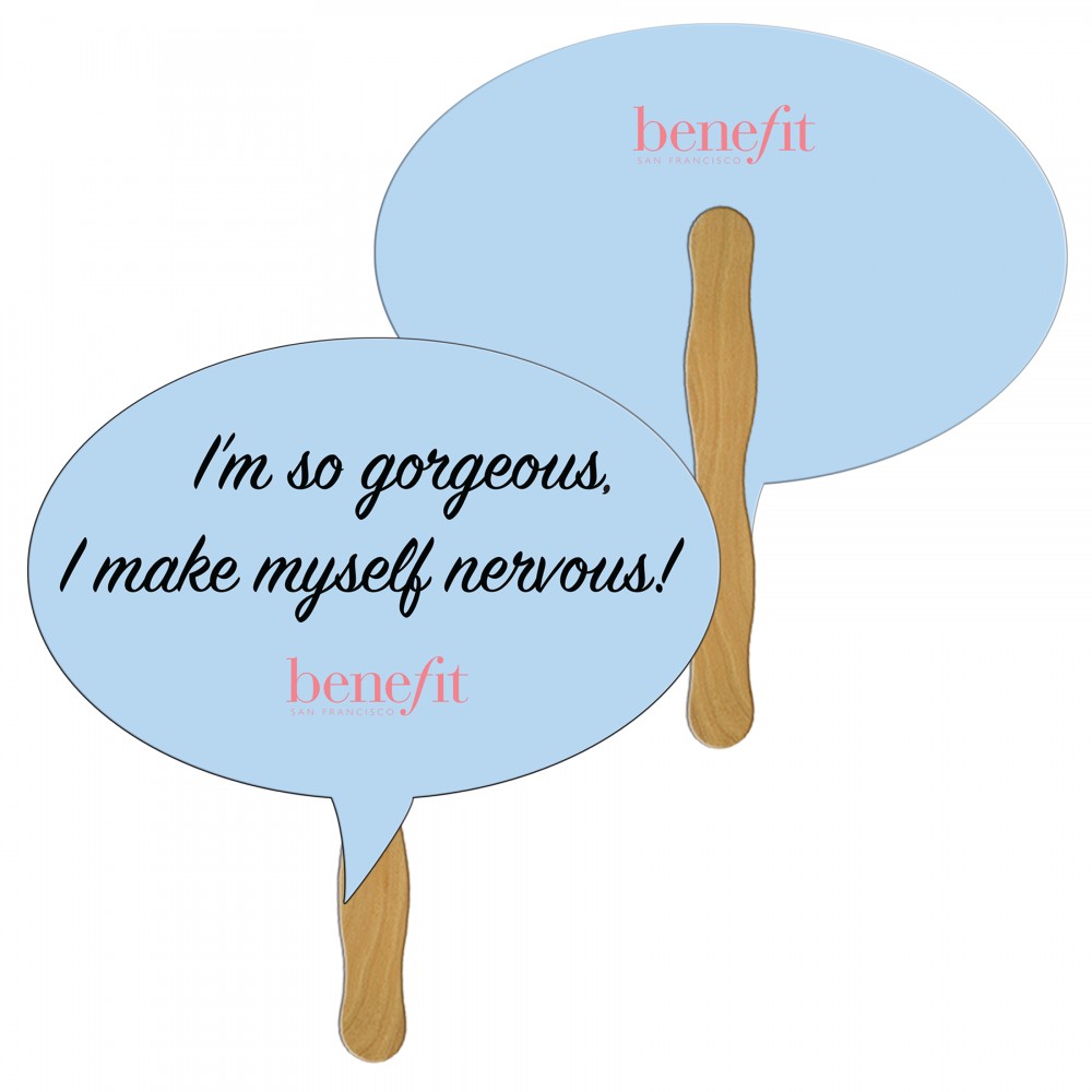 Custom Printed Thought Bubble Fast Hand Fan (2 Sides) 1 Day Custom Printed Thought Bubble Fast Hand Fan (2 Sides) 1 Day