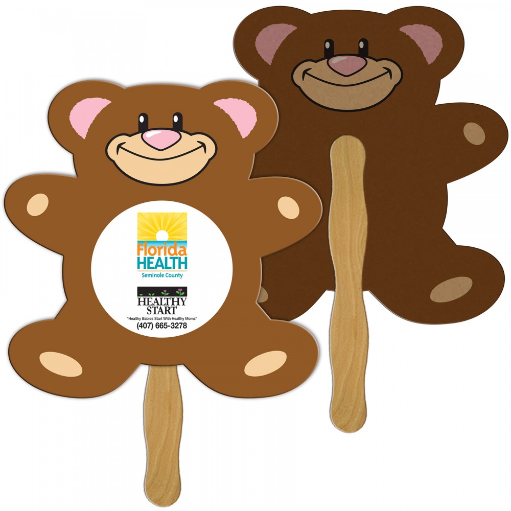 Teddy Bear Recycled Hand Fan Custom Imprinted Teddy Bear Recycled Hand Fan Custom Imprinted