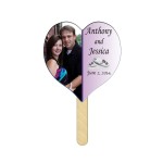 Personalized Heart Mini Hand Fans Full Color (1 Side)