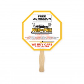 Promotional Stop Sign Lightweight Full Color Two Sided Single Paper Hand Fan