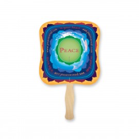 Palm Lightweight Full Color Two Sided Single Paper Hand Fan with Logo