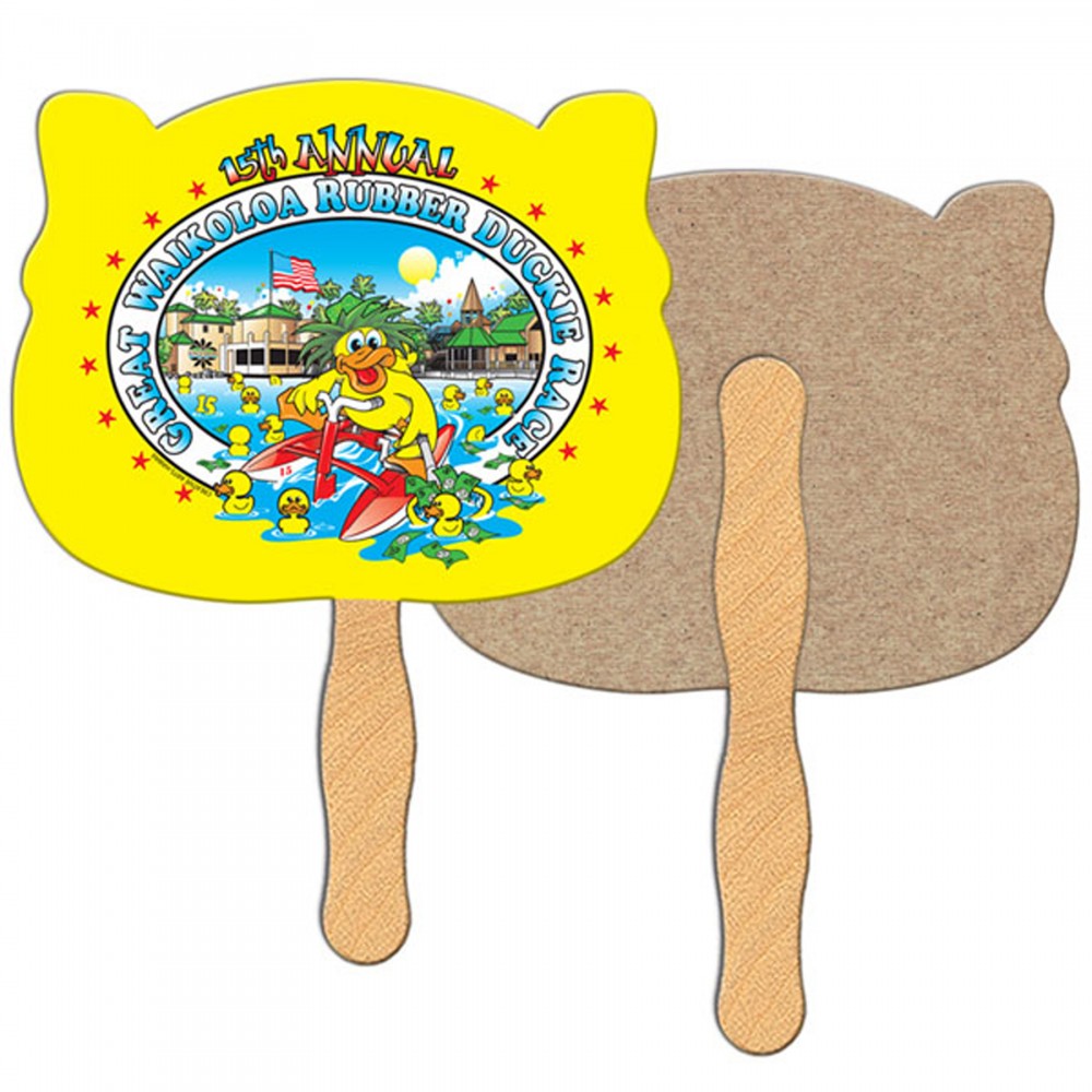 Custom Imprinted Animal Head Recycled Hand Fan Custom Imprinted Animal Head Recycled Hand Fan