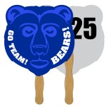 Logo Branded Grizzly Bear Auction Hand Fan Full Color
