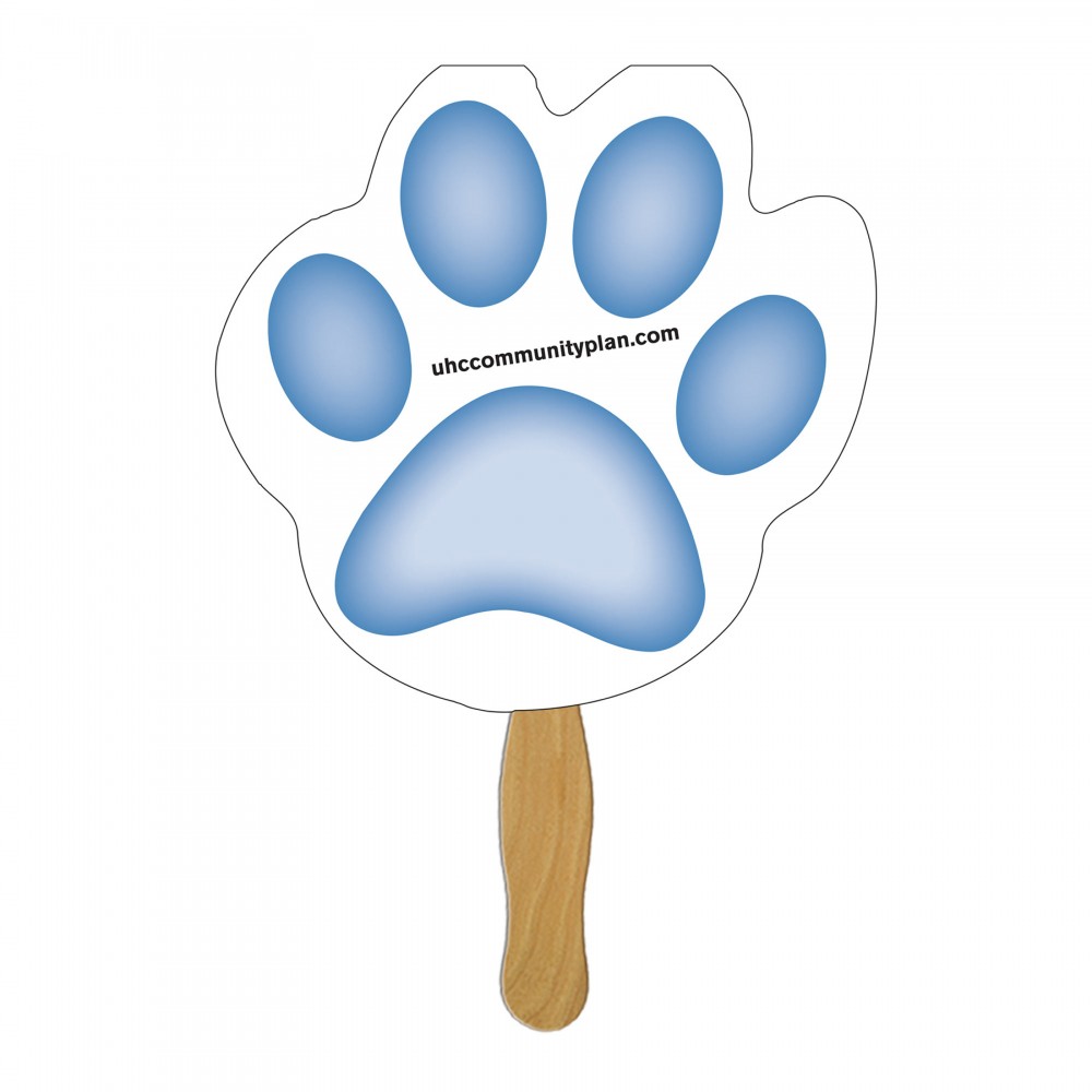 Custom Imprinted Paw Sandwiched Hand Fan