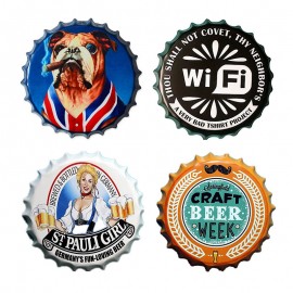 Various Beer Bottle Cap Tin Metal Sign For Wall Decoration with Logo