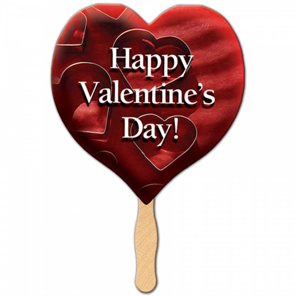 Heart Sandwiched Hand Fan Full Color Custom Printed Heart Sandwiched Hand Fan Full Color Custom Printed