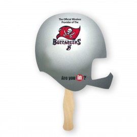 Football Helmet Shape Full Color Digital Single Sided Paper Hand Fan with Logo