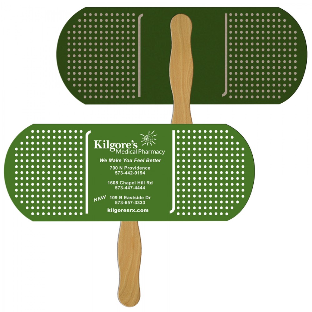 Logo Branded Band-Aid/ Pill Recycled Hand Fan Logo Branded Band-Aid/ Pill Recycled Hand Fan
