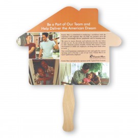 Promotional House Lightweight Full Color Two Sided Single Paper Hand Fan