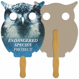 Logo Branded Owl Recycled Hand Fan
