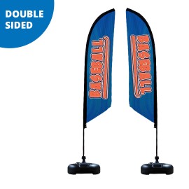 Angle Flag 10' Premium Double-Sided With Water Base & Carry Bag (Medium) with Logo