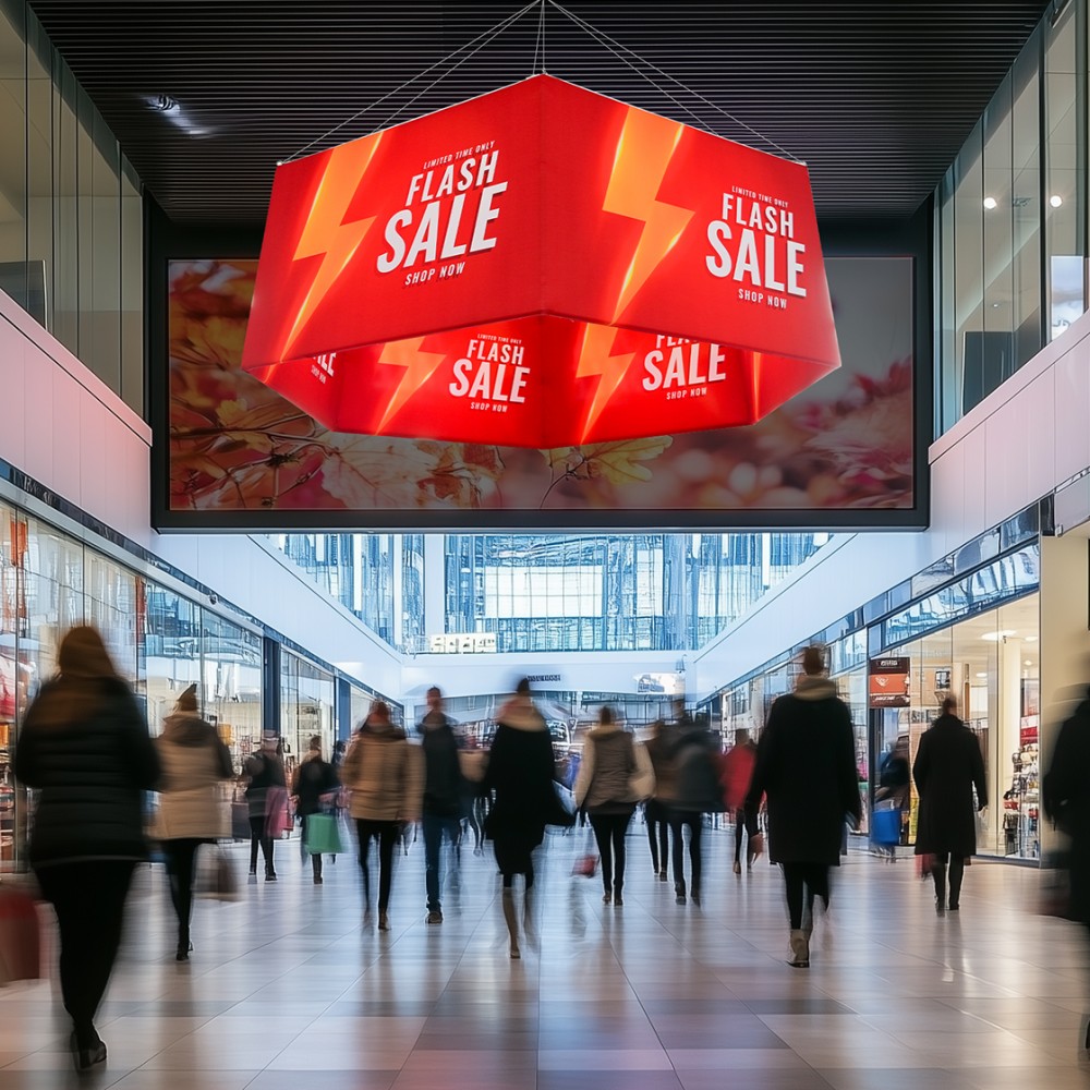 Skytube Hexagon Hanging Sign Package (8' x 4') with Logo