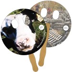Custom Imprinted Circle w/ Eye Cutout Fast Hand Fan(2 Sides) 1 Day