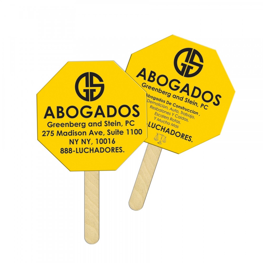Octagon Sandwiched Hand Fan Full Color Custom Imprinted Octagon Sandwiched Hand Fan Full Color Custom Imprinted