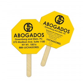 Octagon Sandwiched Hand Fan Full Color Custom Imprinted