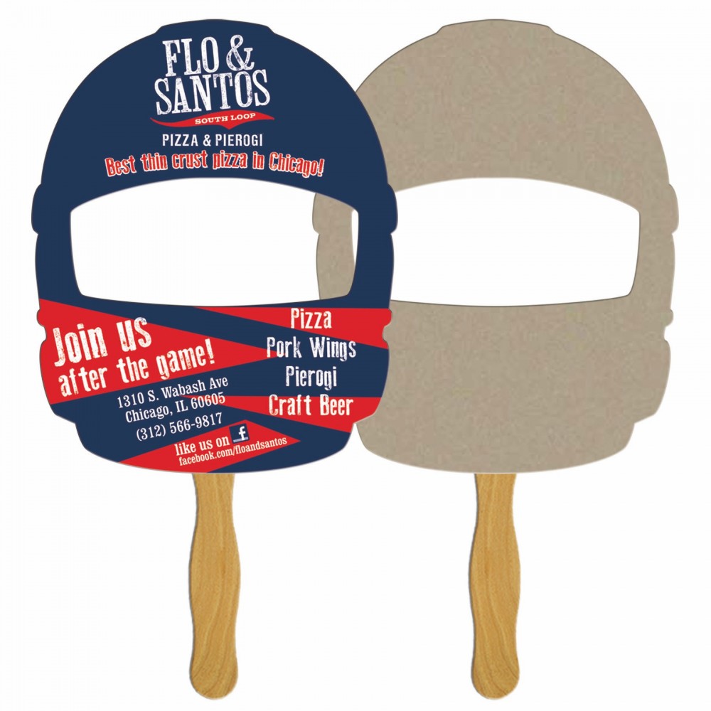 Custom Imprinted Helmet Front Fast Hand Fan (2 Sides) 1 Day Custom Imprinted Helmet Front Fast Hand Fan (2 Sides) 1 Day