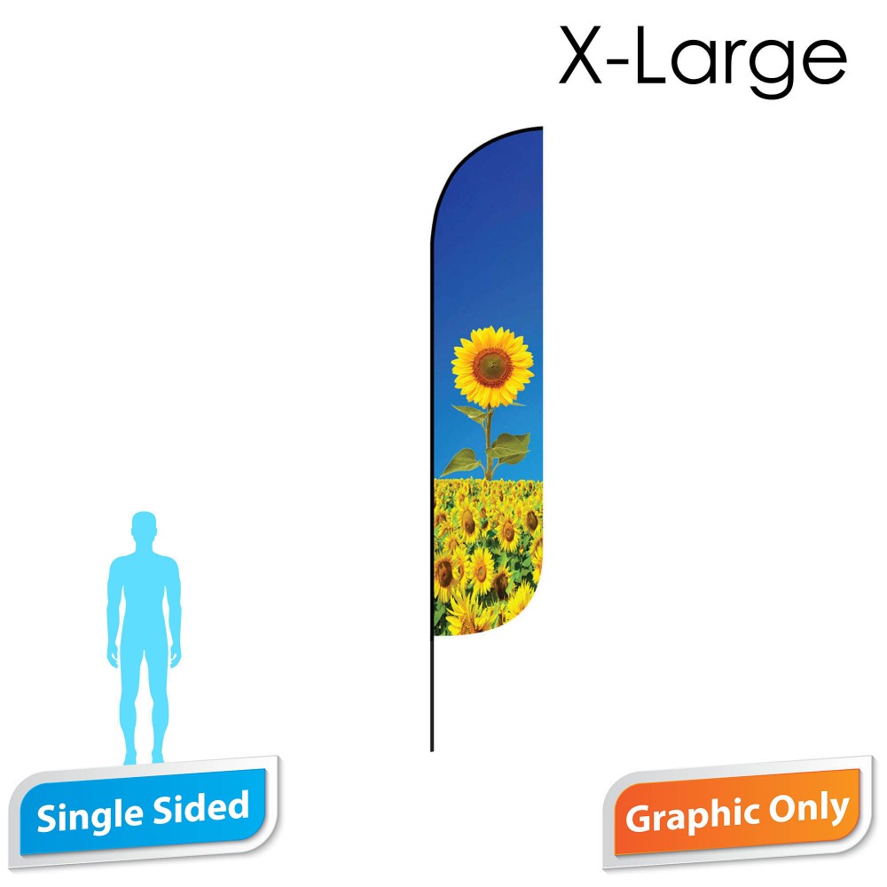 Custom 16.5' Feather Flag - Single Sided (Print Only)