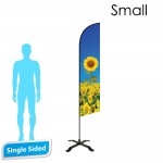 9' Angle Flag - Single Sided w/ Black X-Base (Small) with Logo