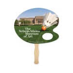 Lightweight Full Color Single Sided Palette Shape Paper Hand Fan with Logo