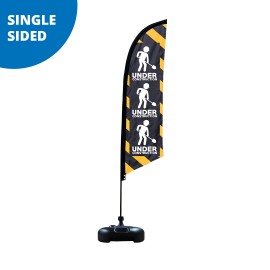 Angle Flag 7' Premium Single-Sided With Water Base & Carry Bag (X-Small) with Logo
