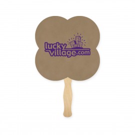 Custom Rounded Shamrock Clover Recycled Sandwich Paper Hand Fan
