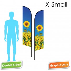 Customized 7' Angle Flag - Double Sided Print Only - X-Small  Customized 7
